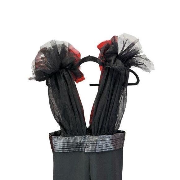 Fashion Nova Black Bandage Jumpsuit Tulle Detail Faux Leather Waistband L - Picture 7 of 12